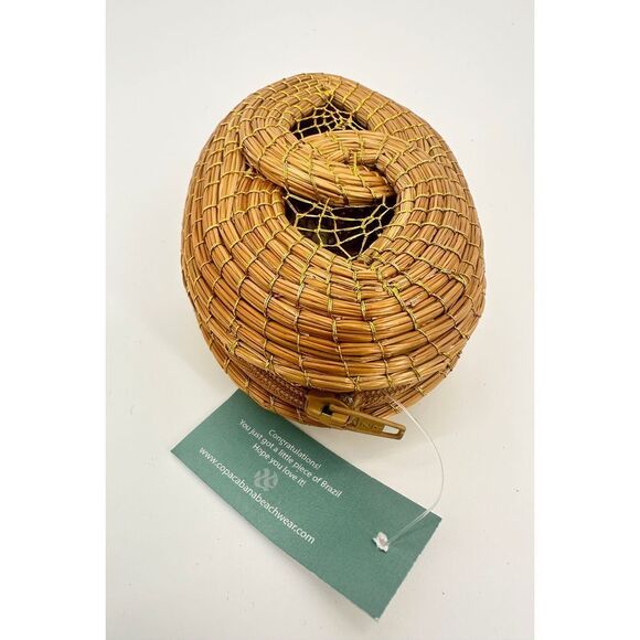 Brazilian Vegetable Gold Infinity Design‎ Coin Purse Vegan 4.5" NWT - Picture 3 of 5